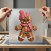 Knitted Gingerbread Man Christmas Christmas Ready to Press DTF Transfer for Dtf