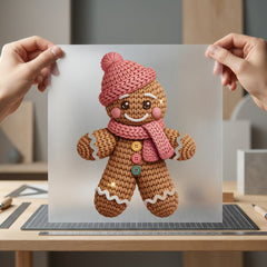 Knitted Gingerbread Man Christmas Christmas Ready to Press DTF Transfer for Dtf