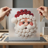 Knitted Santa Face Holiday Christmas Winter Ready to Press DTF Transfer for Dtf