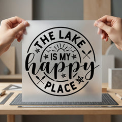 Lake Happy Place Nautical Fishing Camping Ready to Press DTF Transfer for Dtf