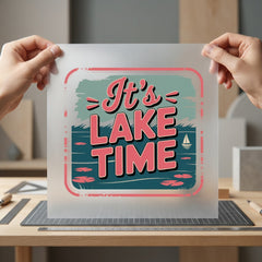 Lake Time Retro Diy Vintage Retro Ready to Press DTF Transfer for Dtf