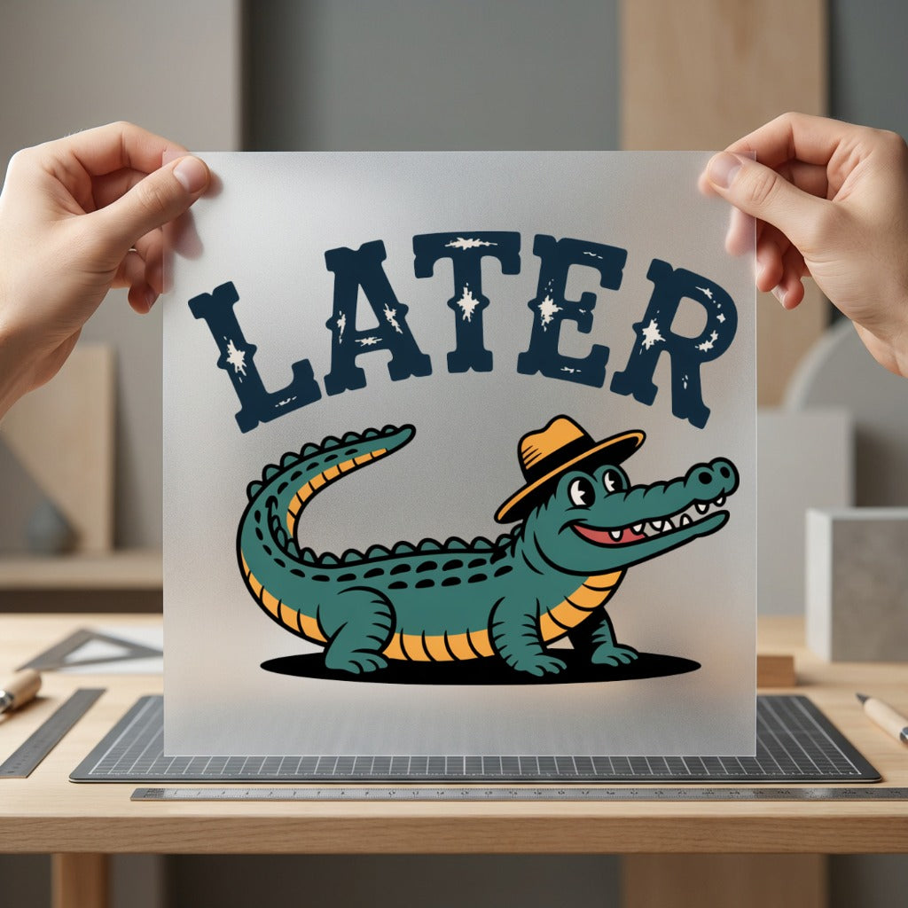 Later Gator Hat Retro Dad Funny Ready to Press DTF Transfer for Dtf