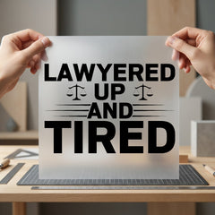 Lawyered Tired Humorous Diy Funny Sarcastic Ready to Press DTF Transfer for Dtf