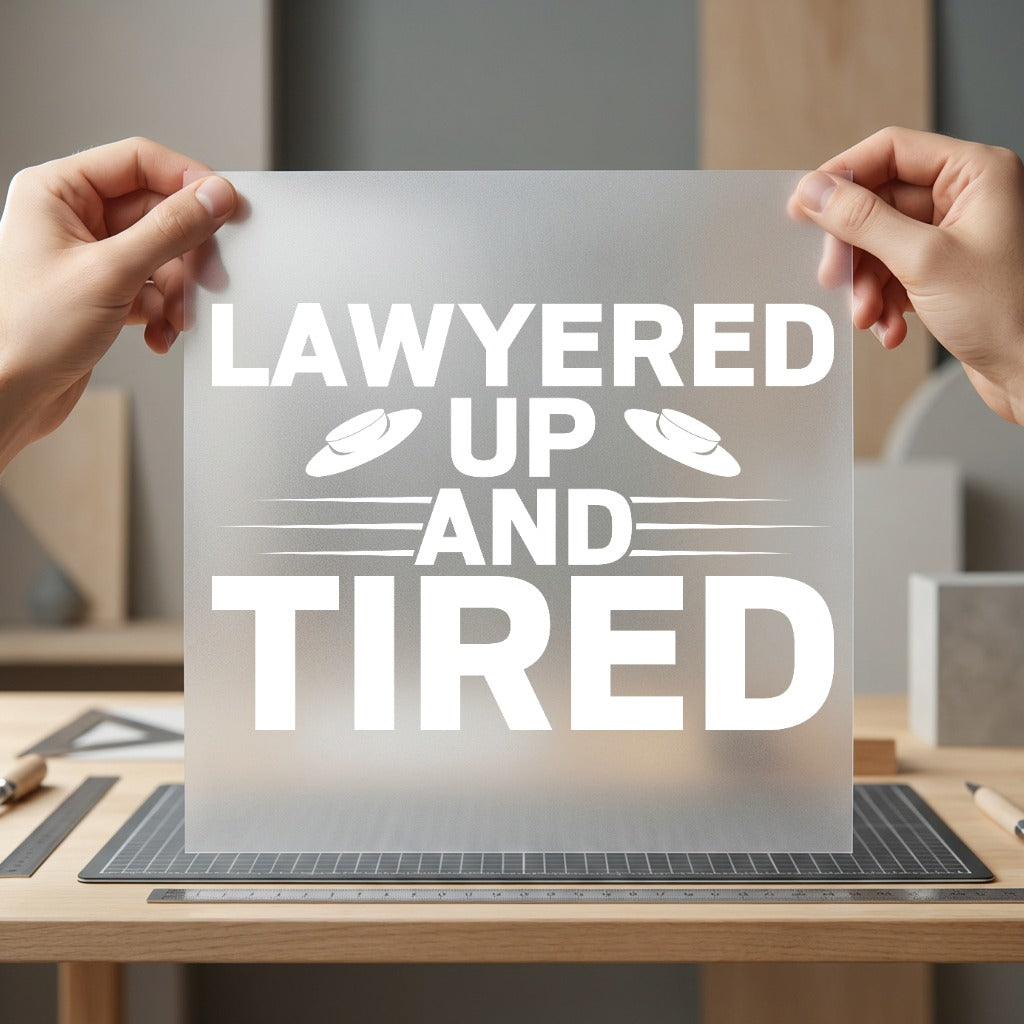 Lawyered Tired Legal Humor Funny Sarcastic Ready to Press DTF Transfer for Dtf