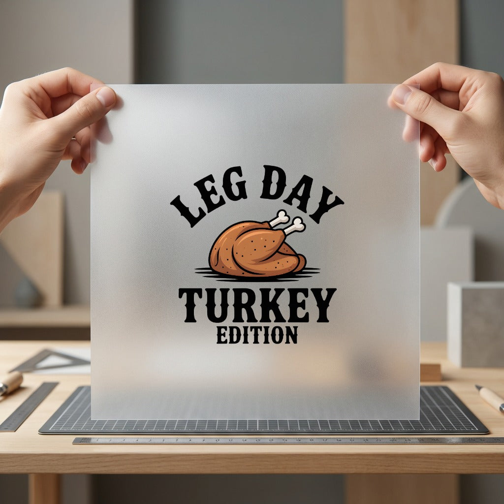 Leg Day Turkey Edition Thanksgiving Funny Ready to Press DTF Transfer for Dtf