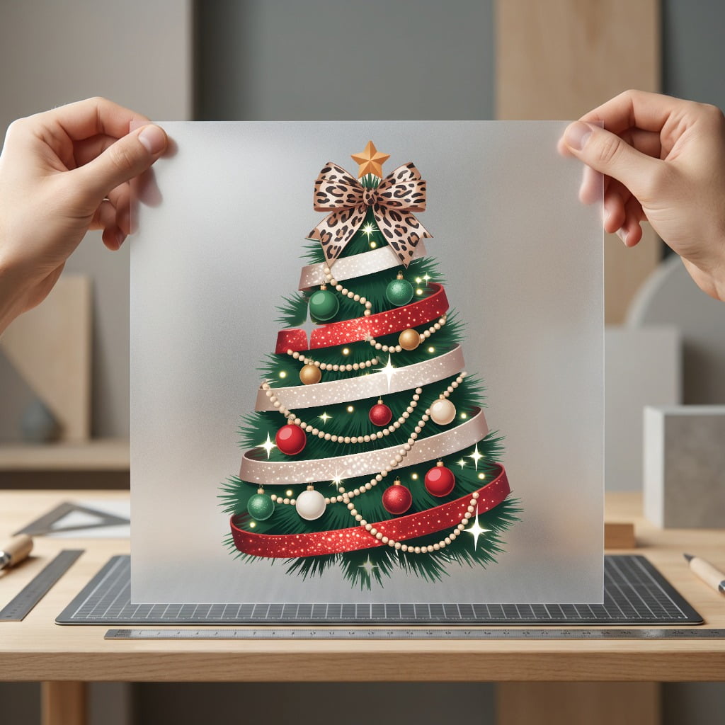 Leopard Bow Christmas Tree Christmas Leopard Ready to Press DTF Transfer for Dtf