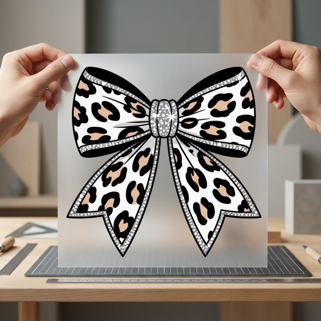 Leopard Bow Sparkle Chic Boho Aesthetic Ready to Press DTF Transfer for Dtf