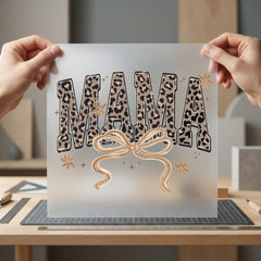 Leopard Mama Bow Chic Mom Mama Ready to Press DTF Transfer for Dtf