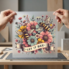 Let Bee Floral Retro Vintage Retro Ready to Press DTF Transfer for Dtf