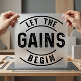 Let Gains Begin Gym Vintage Retro Ready to Press DTF Transfer for Dtf