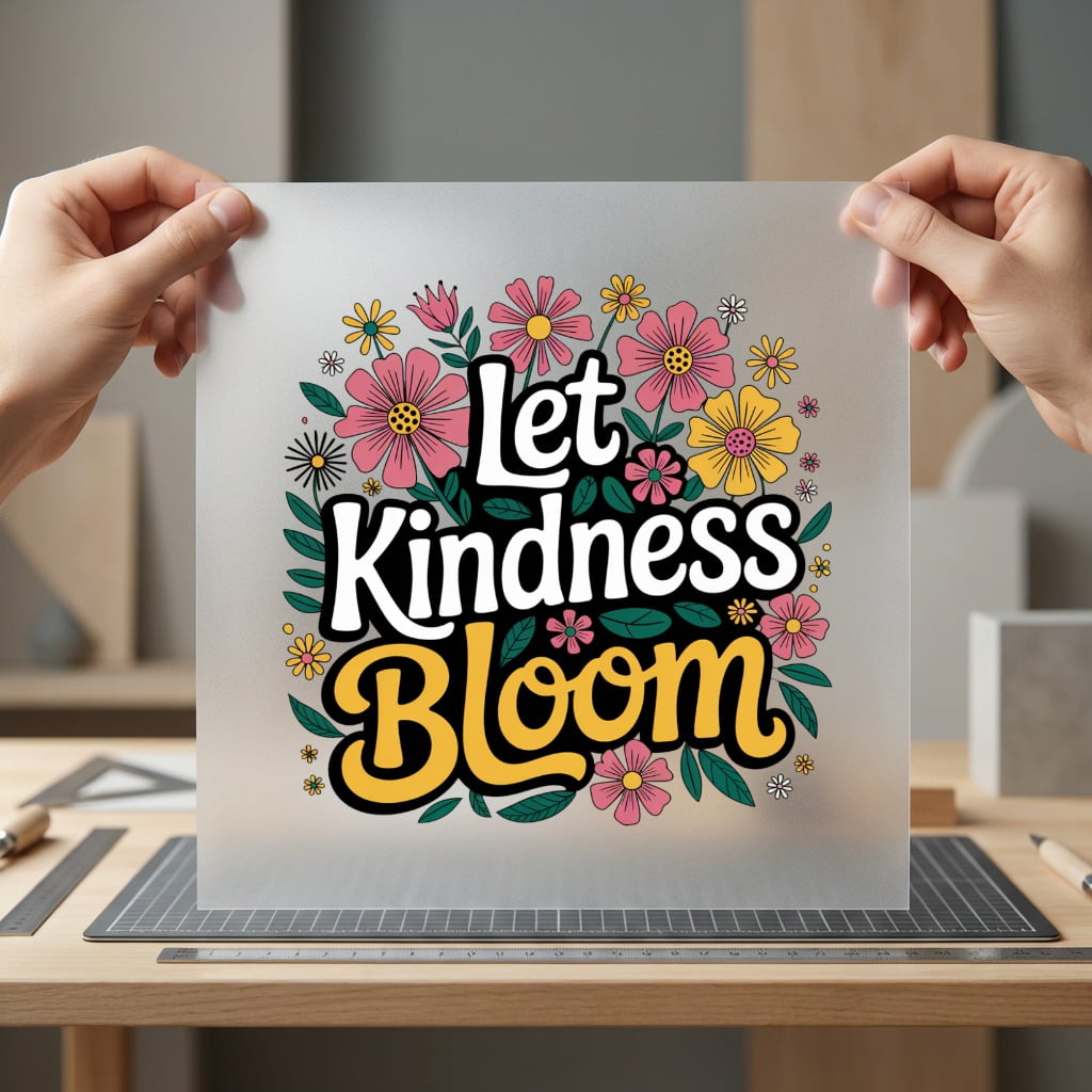 Let Kindness Bloom Floral Retro Floral Ready to Press DTF Transfer for Dtf