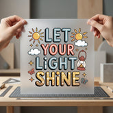 Let Light Shine Retro Retro Boho Ready to Press DTF Transfer for Dtf