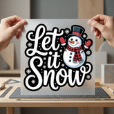 Let Snow Snowman Winter Christmas Winter Ready to Press DTF Transfer for Dtf