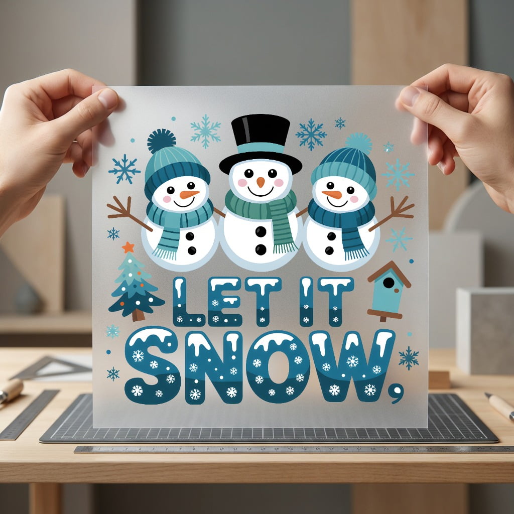 Let Snow Snowmen Winter Christmas Winter Ready to Press DTF Transfer for Dtf