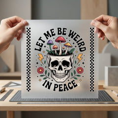 Let Weird Peace Retro Halloween Retro Ready to Press DTF Transfer for Dtf