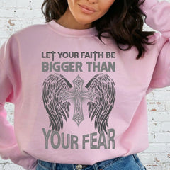 Let Your Faith Be Bigger | Cross & Wings Sweatshirt - Luckets.com
