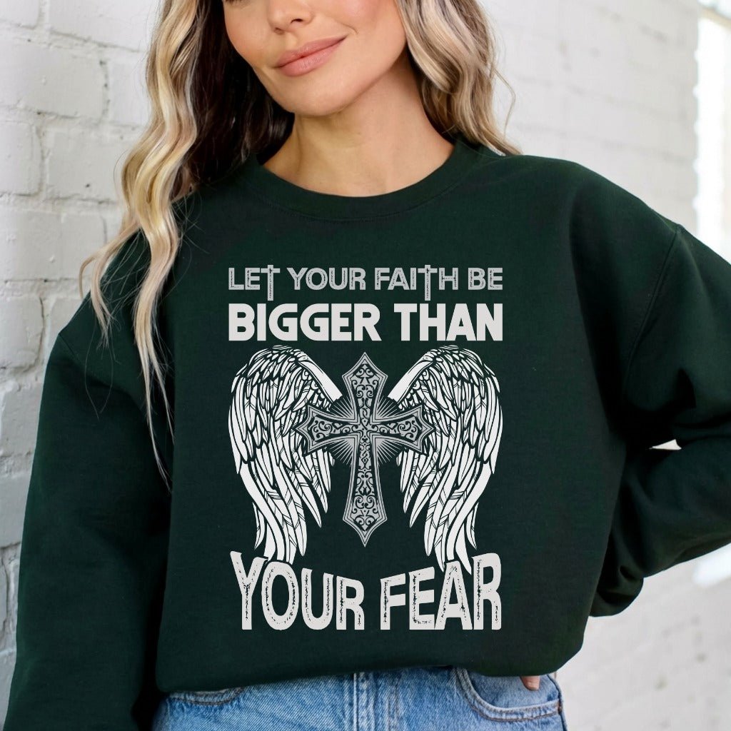 Let Your Faith Be Bigger | Cross & Wings Sweatshirt - Luckets.com