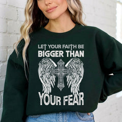 Let Your Faith Be Bigger | Cross & Wings Sweatshirt - Luckets.com