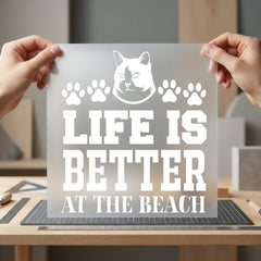 Life Better Cat Paws Summer Pet Ready to Press DTF Transfer for Dtf