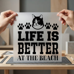 Life Better Cat Paws Summer Pet Ready to Press DTF Transfer for Dtf