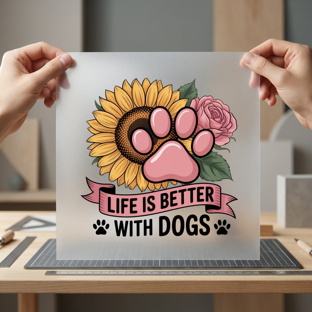 Life Better Dogs Pet Mom Dad Ready to Press DTF Transfer for Dtf