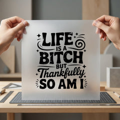 Life Bitch Bold Statement Funny Sarcastic Ready to Press DTF Transfer for Dtf