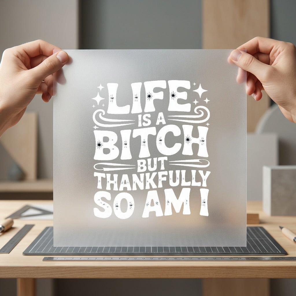 Life Bitch But Thankfully Sarcastic Aesthetic Ready to Press DTF Transfer for Dtf