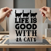 Life Good Cat Pet Mom Dad Ready to Press DTF Transfer for Dtf