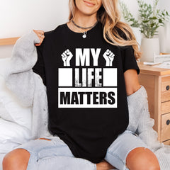 Life Matters Fist Empowering Usa Freedom Ready to Press DTF Transfer for Dtf