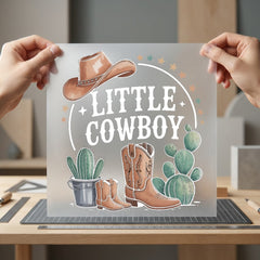 Little Cowboy Western Boho Usa Boho Ready to Press DTF Transfer for Dtf