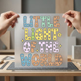 Little Light World Retro Christian Faith Ready to Press DTF Transfer for Dtf