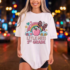 Little Miss 1st Grade Funny Ready to Press DTF Transfer for Dtf