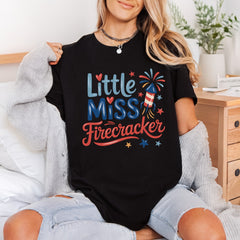 Little Miss Firecracker Patriotic 4th Of July Patriotic Ready to Press DTF Transfer for Dtf