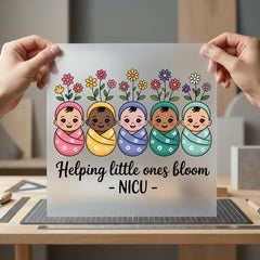 Little Ones Bloom Nicu Mom Nurse Ready to Press DTF Transfer for Dtf