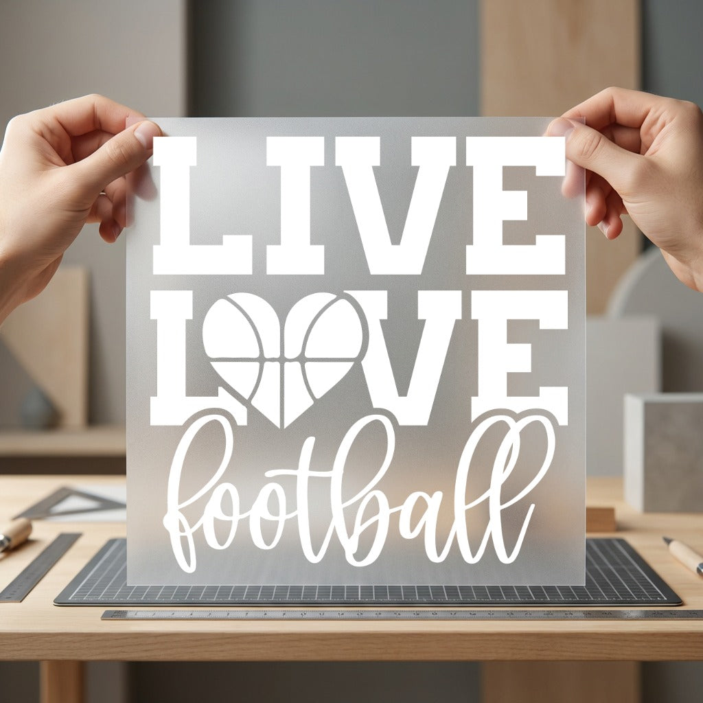 Live Love Football Heart Fitness Ready to Press DTF Transfer for Dtf