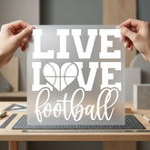 Live Love Football Heart Fitness Ready to Press DTF Transfer for Dtf