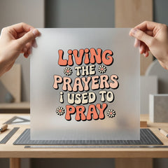 Living Prayers Retro Daisy Christian Faith Ready to Press DTF Transfer for Dtf