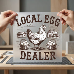 Local Egg Dealer Farmhouse Usa Vintage Ready to Press DTF Transfer for Dtf