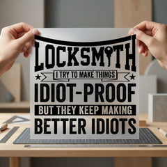 Locksmith Idiot-proof Quote Funny Funny Sarcastic Ready to Press DTF Transfer for Dtf