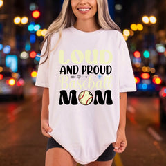 Loud Proud Baseball Mom Mom Fitness Ready to Press DTF Transfer for Dtf