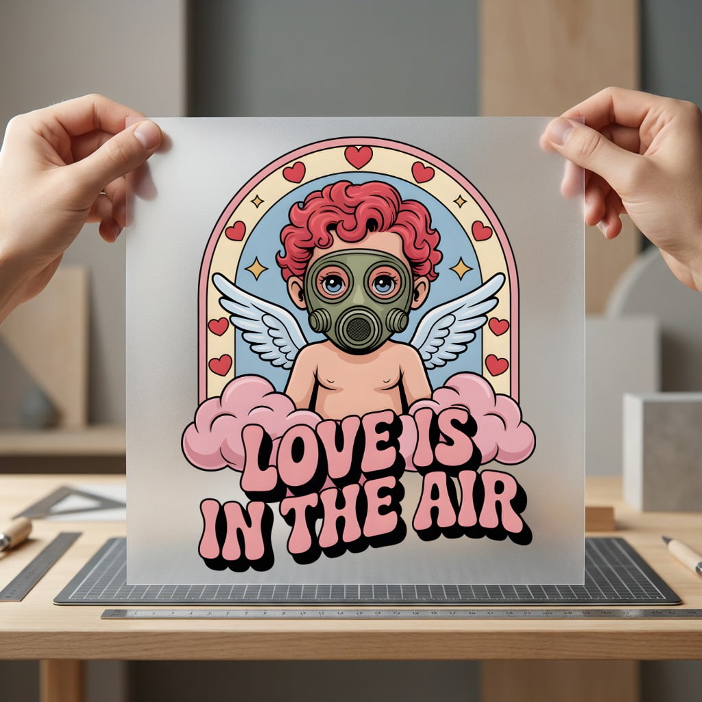 Love Air Gas Mask Valentine Funny Ready to Press DTF Transfer for Dtf