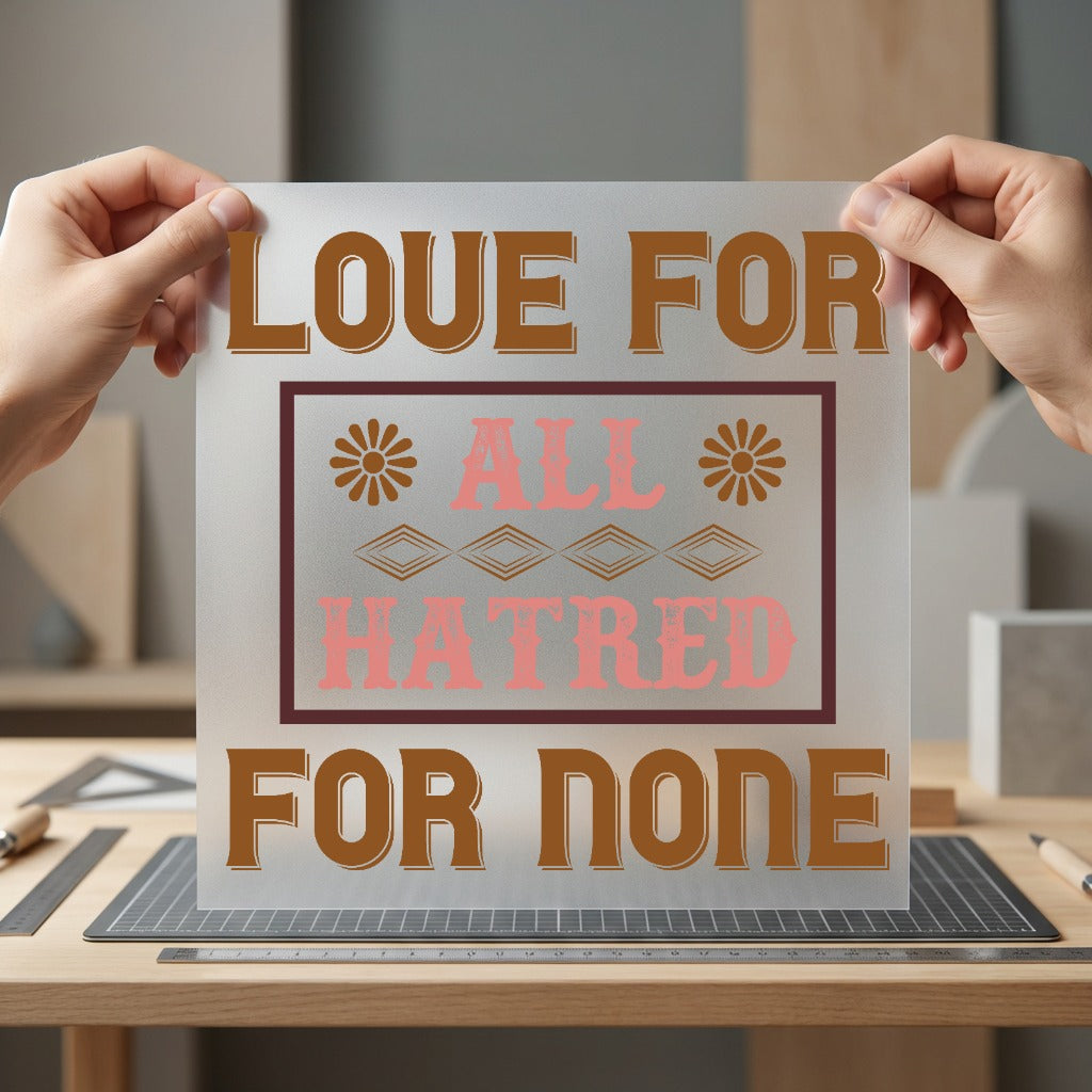 Love All Hatred None Faith Ready to Press DTF Transfer for Dtf