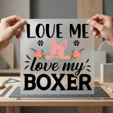 Love Boxer Dog Lover Mom Dad Ready to Press DTF Transfer for Dtf