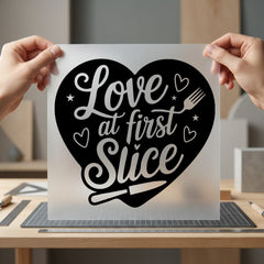 Love First Slice Foodie Valentine Funny Ready to Press DTF Transfer for Dtf