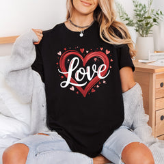 Love Heart Brush Strokes Valentine Ready to Press DTF Transfer for Dtf