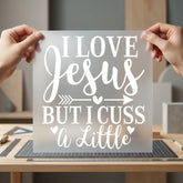 Love Jesus But Cuss Christian Faith Ready to Press DTF Transfer for Dtf