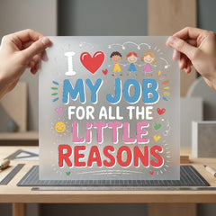 Love Job All Little Teacher Funny Ready to Press DTF Transfer for Dtf