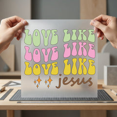 Love Like Jesus Retro Christian Faith Ready to Press DTF Transfer for Dtf