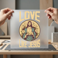 Love Like Jesus Retro Christian Faith Ready to Press DTF Transfer for Dtf