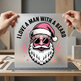 Love Man Beard Retro Christmas Retro Ready to Press DTF Transfer for Dtf